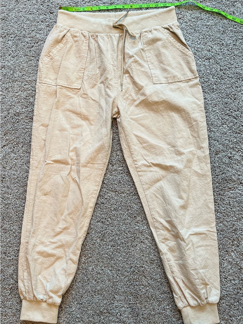 Neutral Cream Jogger Pants